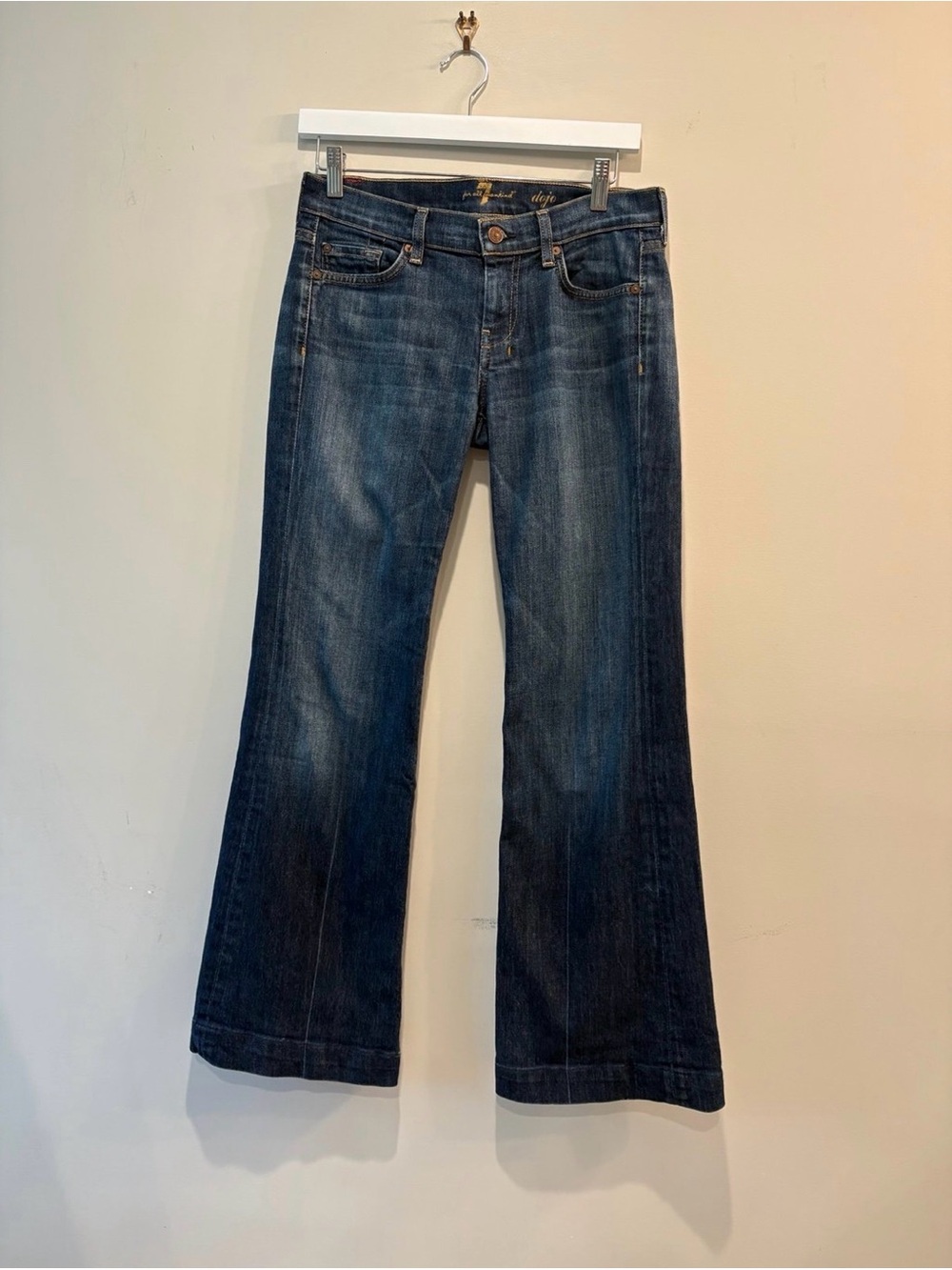 7 For All Mankind Dojo Dark Blue Flared Jeans